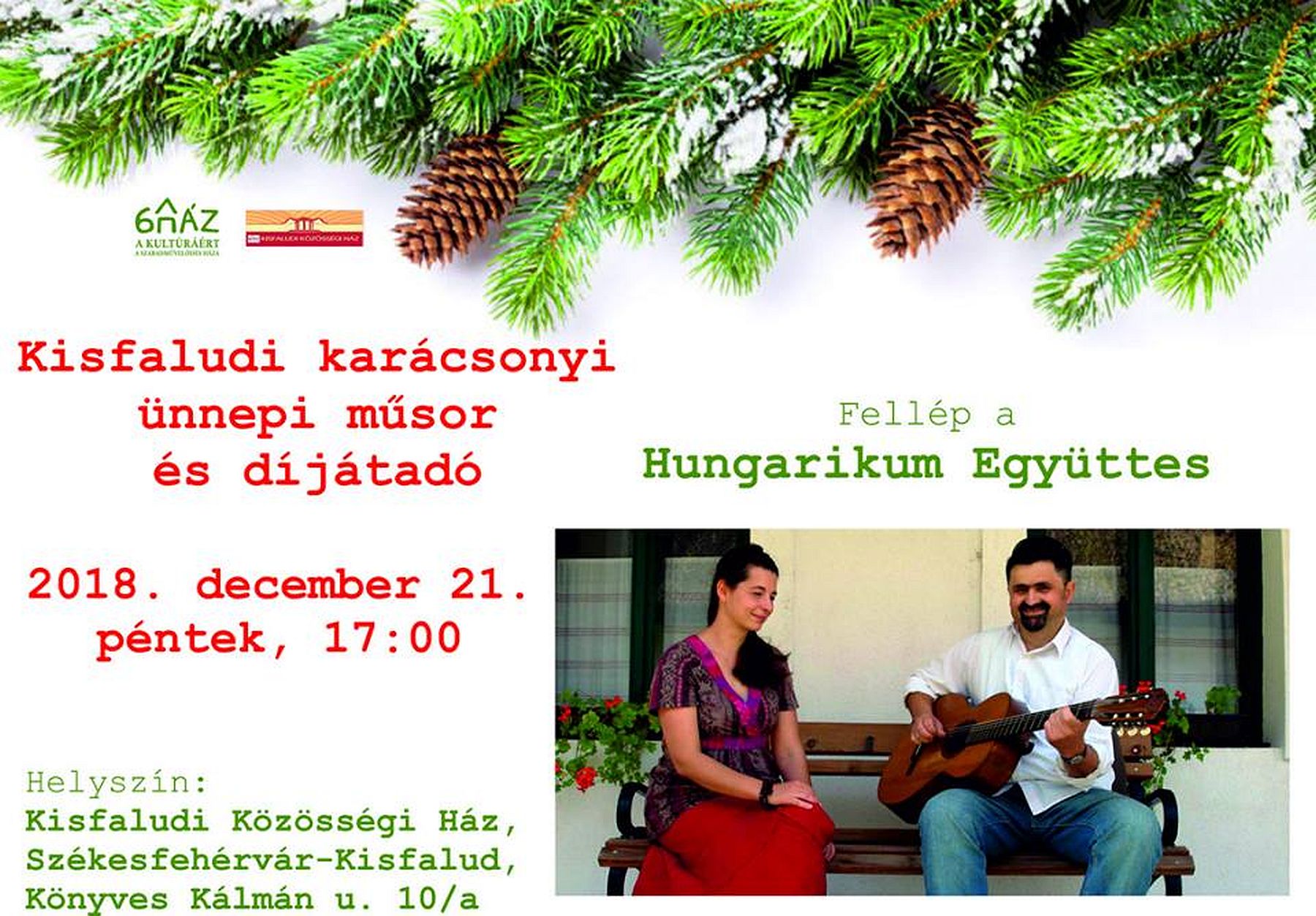 Karácsonyi ünnepi műsor és díjátadó a Kisfaludi Közösségi Házban